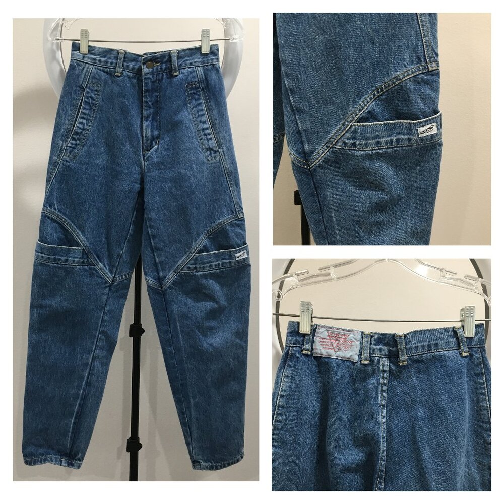 Vintage GEORGES MARCIANO GUESS High Waist Pockets Mid-leg Logo Hardware Jeans